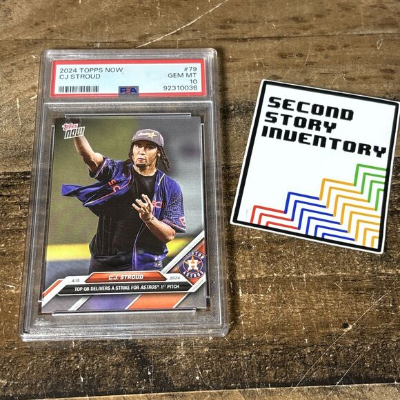 CJ Stroud - 2024 Topps Now 1st Pitch - PSA 10 Houston Texans Astros #79 - Picture 1 of 5
